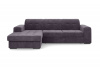 Диван-кровать, угловой набор, оттоманка слева, ткань Noel Plum