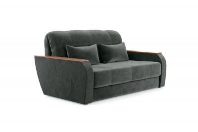Диван-кровать, ширина спального места 140 см, ткань Сенсей (Scratch resistance) Black Onyx